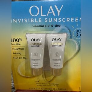 Olay Invisible Sunscreen SPF 35 - White 2x 50ml =100 mL sealed 02/2027 exp